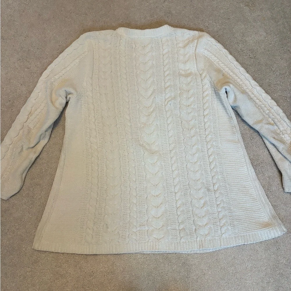 J. Jill Cream Cable Crewneck Sweater